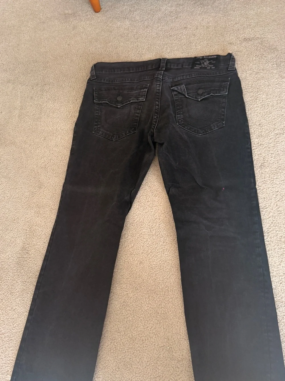 True Religion Men's Black Straight-Leg Jeans